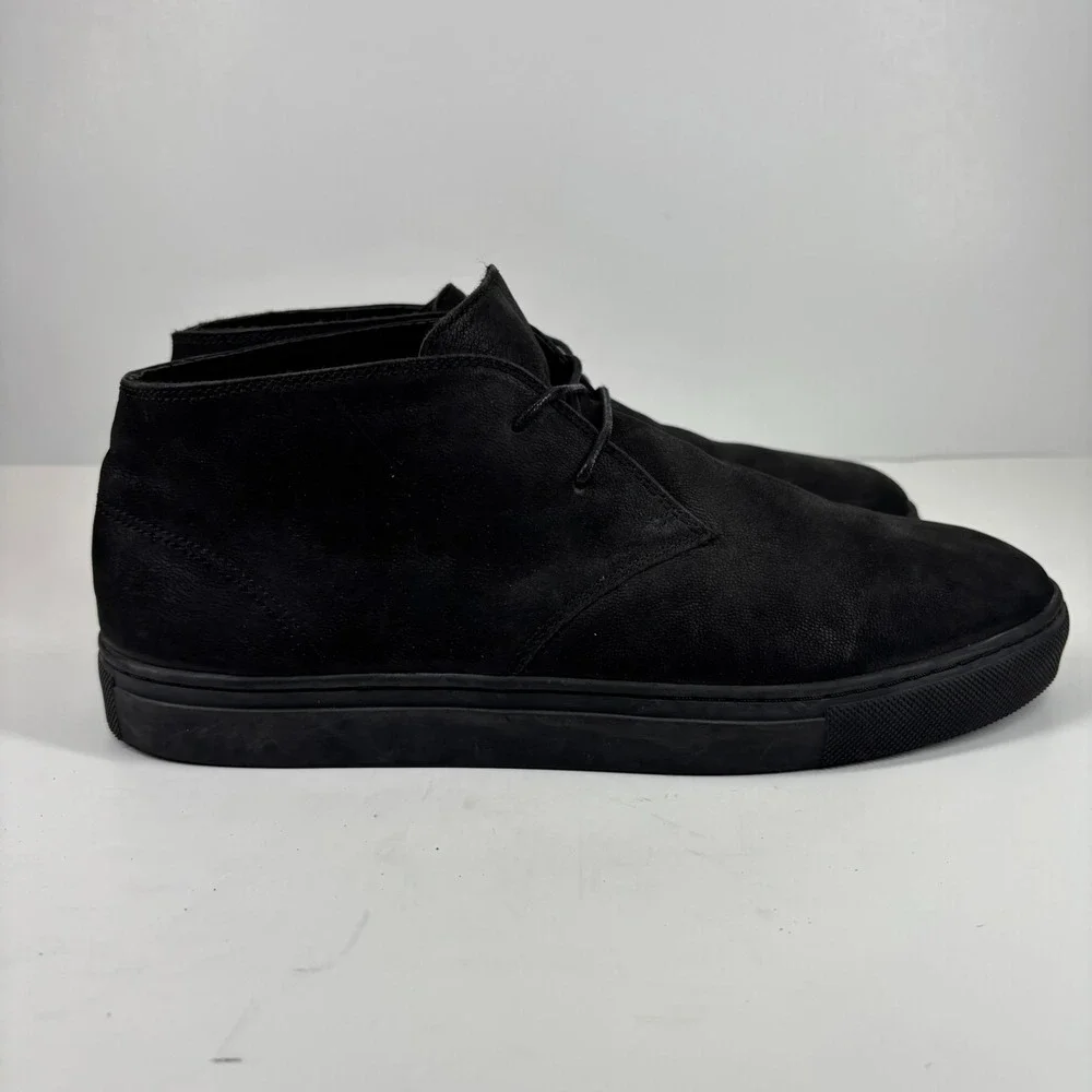 Banana Republic Men's US 9.5M Black Leather Shearling-Lined Comfort Chukka Boots